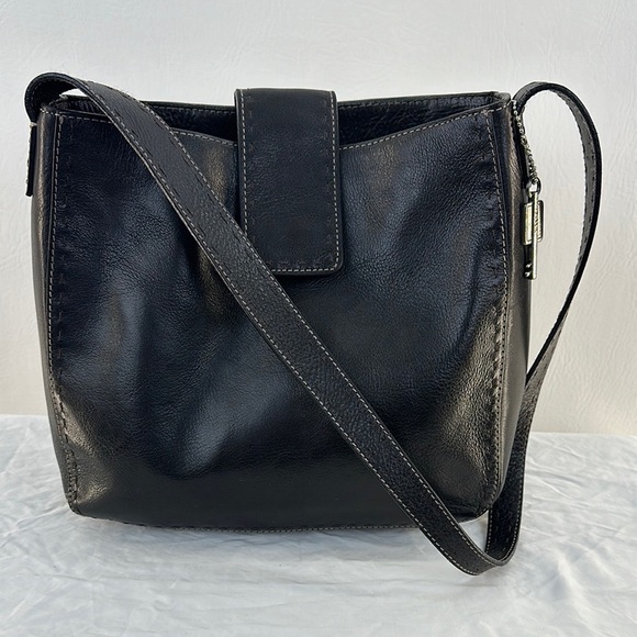 Fossil Genuine Leather Structured Shoulder Tote Bag - Picture 1 of 11